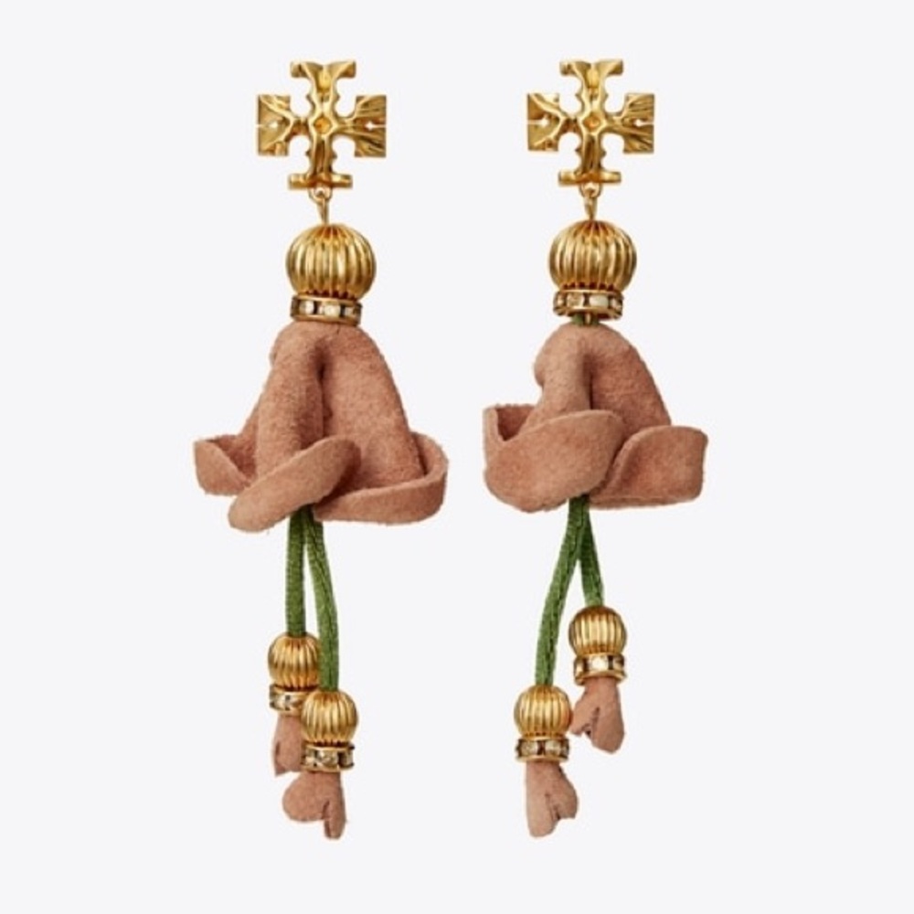 NWT Tory Burch Roxanne Leather Earring